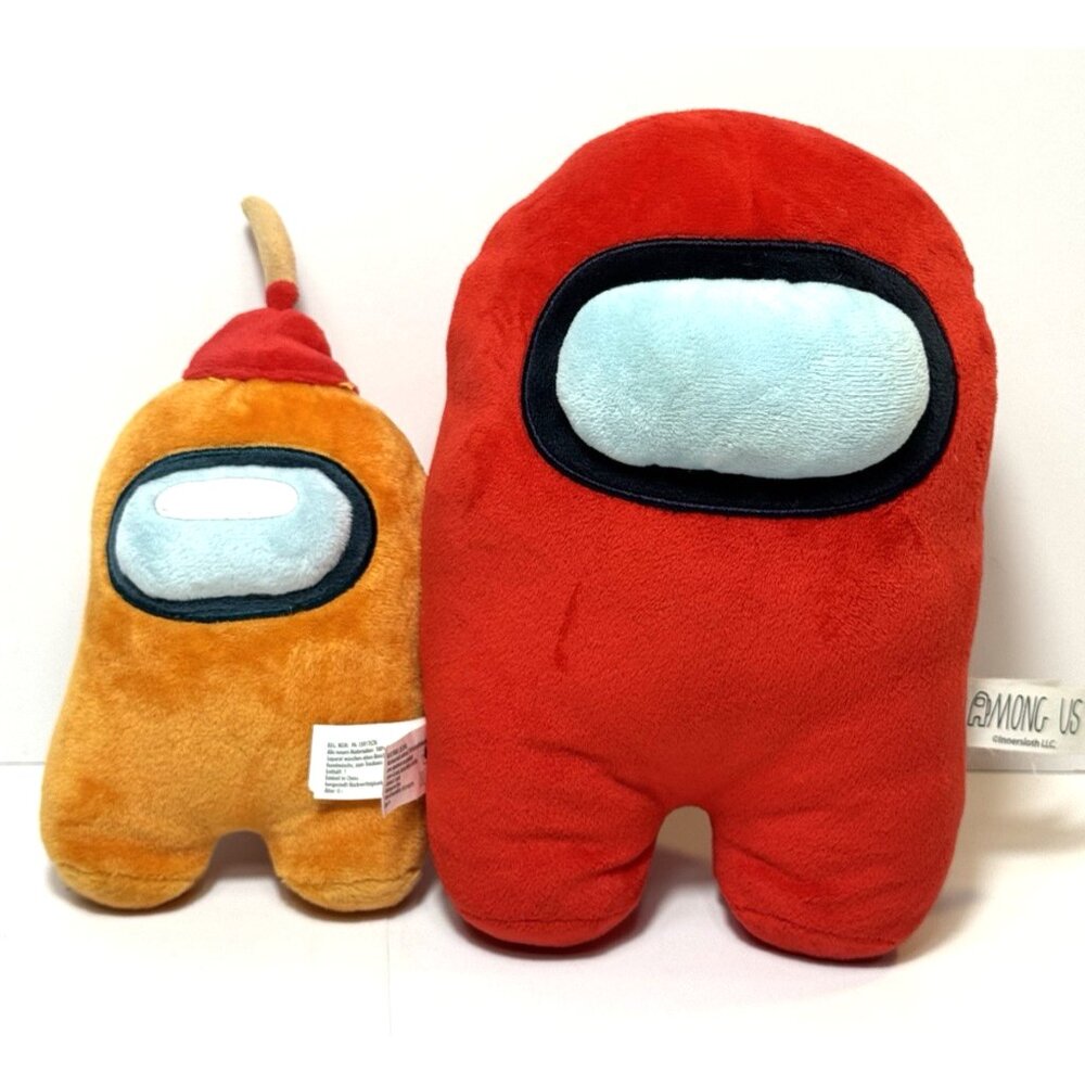 Among Us Innersloth Toikido Red & Orange Alien Plush Stuffed Toys 8" & 10"
